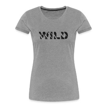 Wilde Schriftzug Ragged - Frauen Premium Bio T-Shirt - Grau meliert - Vorne - Mia (176cm)
