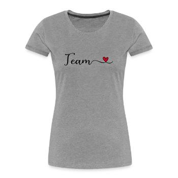 Team with heart - Women's Premium Organic T-Shirt - heather grey - Front - Mia (176cm)
