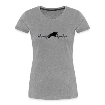 Taurus Spain Spanish ECG Heartbeat - Women's Premium Organic T-Shirt - heather grey - Front - Mia (176cm)