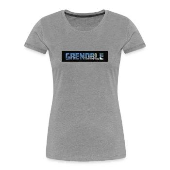 Grenoble - T-shirt bio Premium Femme - gris chiné - Devant - Mia (176cm)