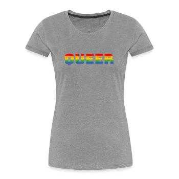 Rainbow queer LGBT CSD Shirt lgbtqi queer - Women's Premium Organic T-Shirt - heather grey - Front - Mia (176cm)