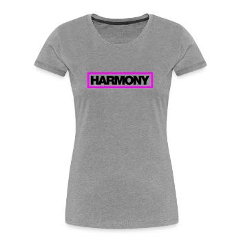 Typo HARMONY Kontur 2C - Frauen Premium Bio T-Shirt - Grau meliert - Vorne - Mia (176cm)