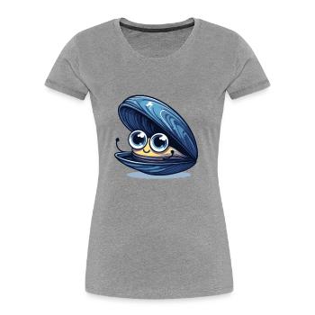 Baby Mussel - Women's Premium Organic T-Shirt - heather grey - Front - Mia (176cm)