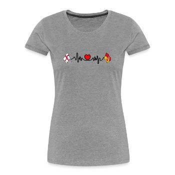 Hampshire & England Heart Rate - Women's Premium Organic T-Shirt - heather grey - Front - Mia (176cm)