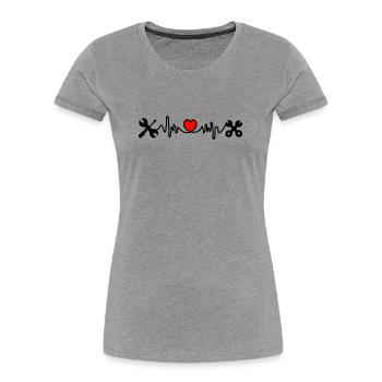 Tools with heart cardiogram - Women's Premium Organic T-Shirt - heather grey - Front - Mia (176cm)
