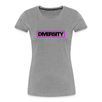 Typo Diversity Kontur 2C - Frauen Premium Bio T-Shirt - Grau meliert - Vorne - Mia (176cm)
