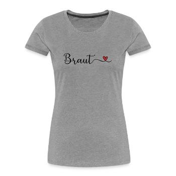 Braut - Frauen Premium Bio T-Shirt - Grau meliert - Vorne - Mia (176cm)