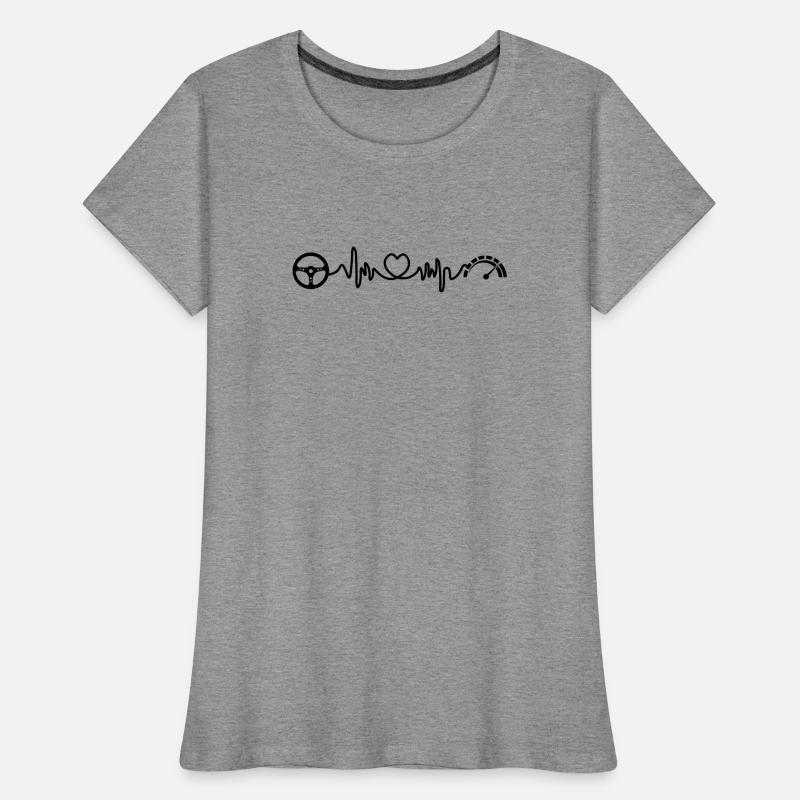 Cardio-Herzfrequenz eines Sportwagens mit Tacho Frauen Premium Bio T-Shirt