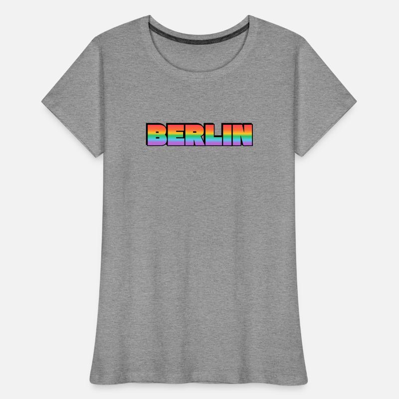 Berlin Rainbow Gradient Text LGBT Women's Premium Organic T-Shirt