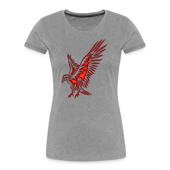 Fliegender Adler, rot - Frauen Premium Bio T-Shirt - Grau meliert - Vorne - Mia (176cm)