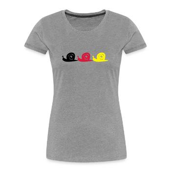 Snail - Women's Premium Organic T-Shirt - heather grey - Front - Mia (176cm)