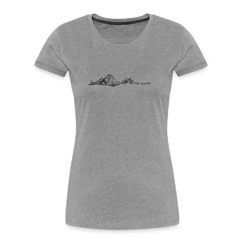 Heartbeat mountain bike - Women's Premium Organic T-Shirt - heather grey - Front - Mia (176cm)