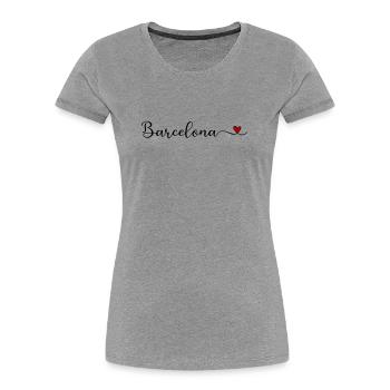 I love Barcelona Heart Gift - Women's Premium Organic T-Shirt - heather grey - Front - Mia (176cm)