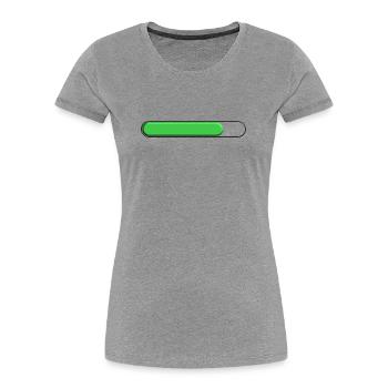 Durchschnittliche Spurweite Grün (drei Viertel) - Frauen Premium Bio T-Shirt - Grau meliert - Vorne - Mia (176cm)