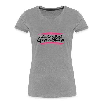 Worlds Best Grandma - Women's Premium Organic T-Shirt - heather grey - Front - Mia (176cm)