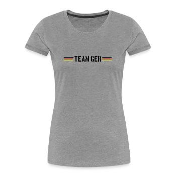 Deutschland Team Germany Fahne - Frauen Premium Bio T-Shirt - Grau meliert - Vorne - Mia (176cm)