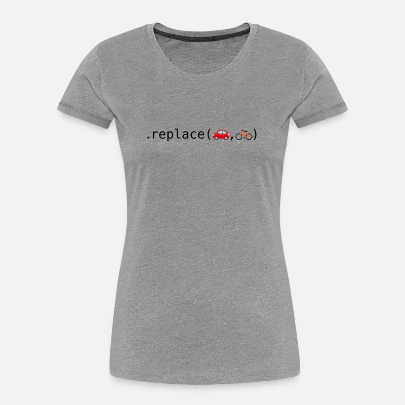 Autos durch Fahrräder ersetzen; Python-Edition - Frauen Premium Bio T-Shirt - Grau meliert