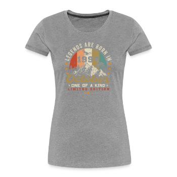Oktober 1994 - Geburtstag im Oktober 1994 - Frauen Premium Bio T-Shirt - Grau meliert - Vorne - Mia (176cm)