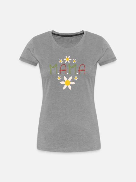 Mamma - Frauen Premium Bio T-Shirt - Grau meliert
