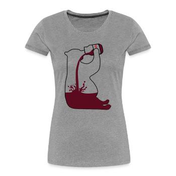 Gewichtheber Bär Schoki - Chocoholic - Frauen Premium Bio T-Shirt - Grau meliert - Vorne - Mia (176cm)