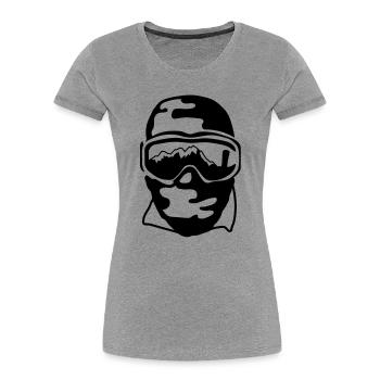 Snowboarder - Frauen Premium Bio T-Shirt - Grau meliert - Vorne - Mia (176cm)