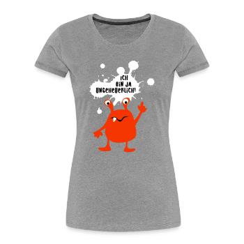 Monster Ungeheuer Zombie Comic cool lustige Quotes - Frauen Premium Bio T-Shirt - Grau meliert - Vorne - Mia (176cm)