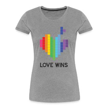 Pride Month LGBT - Love Wins - Women's Premium Organic T-Shirt - heather grey - Front - Mia (176cm)