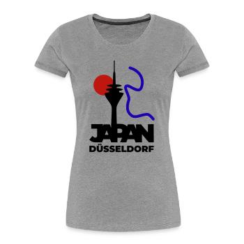 Japan goes Dusseldorf - Women's Premium Organic T-Shirt - heather grey - Front - Mia (176cm)