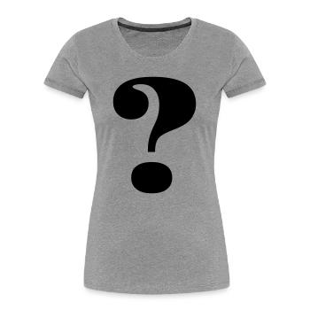 Großes Fragezeichen - Frauen Premium Bio T-Shirt - Grau meliert - Vorne - Mia (176cm)