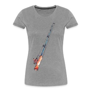 Grafik Angel - Frauen Premium Bio T-Shirt - Grau meliert - Vorne - Mia (176cm)