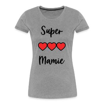 GRANNY. MOM. GRANDMA. MOTHER'S DAY - Women's Premium Organic T-Shirt - heather grey - Front - Mia (176cm)