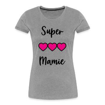 GRANNY. MOM. GRANDMA. MOTHER'S DAY - Women's Premium Organic T-Shirt - heather grey - Front - Mia (176cm)