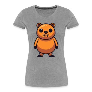 Beaver Halloween Zombie - Women's Premium Organic T-Shirt - heather grey - Front - Mia (176cm)