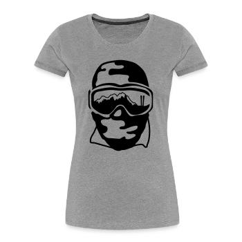 Ski goggles - Women's Premium Organic T-Shirt - heather grey - Front - Mia (176cm)