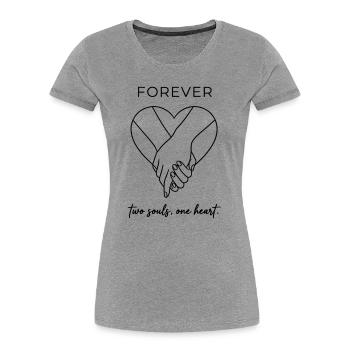 Two Souls One Heart - Forever Valentine Minimalist - Women's Premium Organic T-Shirt - heather grey - Front - Mia (176cm)