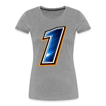 Number 1 Football Shirt Sport Design Minimal - Women's Premium Organic T-Shirt - heather grey - Front - Mia (176cm)