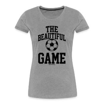 Le Beau Jeu Football - T-shirt bio Premium Femme - gris chiné - Devant - Mia (176cm)