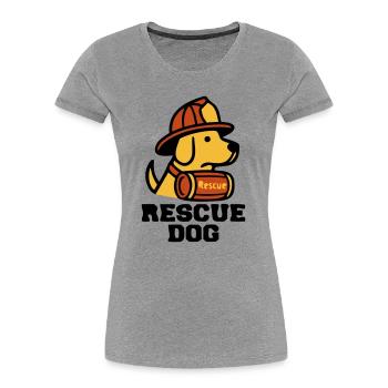 Feuerwehrhund Rescue Dog Logo - Frauen Premium Bio T-Shirt - Grau meliert - Vorne - Mia (176cm)