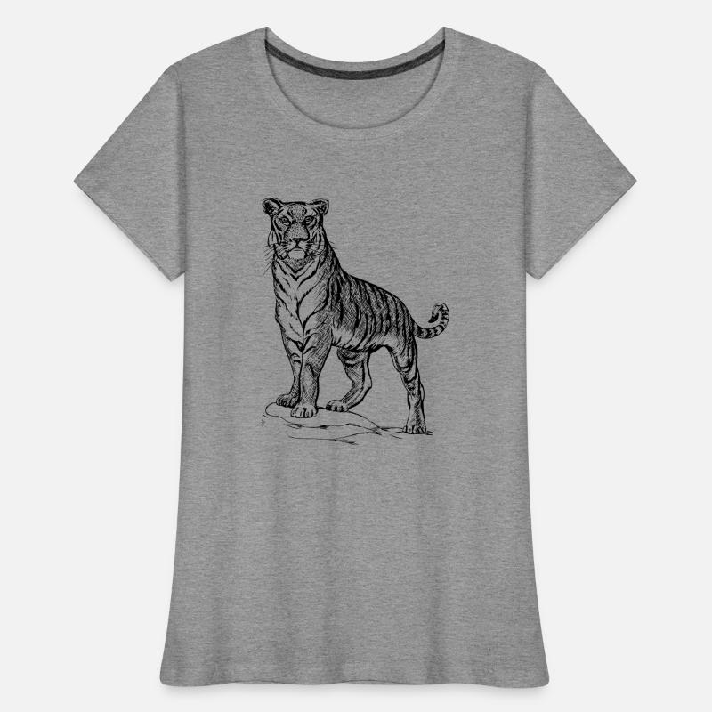 Tiger noir et withe T-shirt bio Premium Femme