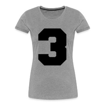 3 - Frauen Premium Bio T-Shirt - Grau meliert - Vorne - Mia (176cm)