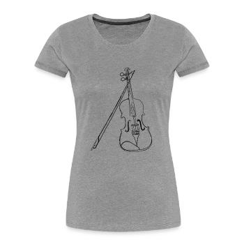 Violin Violin Gift Instrument Music - Women's Premium Organic T-Shirt - heather grey - Front - Mia (176cm)