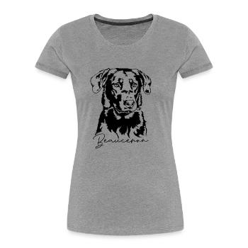 BEAUCERON Dog Portrait Dog Dog Wilsigns - Women's Premium Organic T-Shirt - heather grey - Front - Mia (176cm)