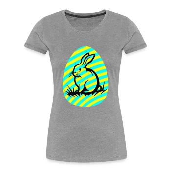 Icône de Pâques lapin - T-shirt bio Premium Femme - gris chiné - Devant - Mia (176cm)