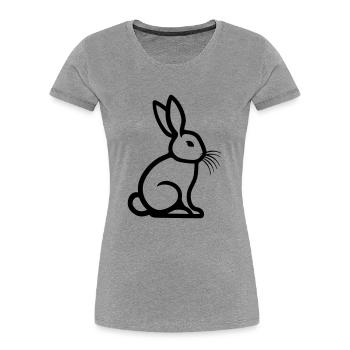 Osterhase Symbol Ostern - Frauen Premium Bio T-Shirt - Grau meliert - Vorne - Mia (176cm)