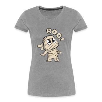 Halloween Süsse Mumie - Frauen Premium Bio T-Shirt - Grau meliert - Vorne - Mia (176cm)