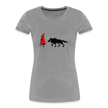 Rotkäppchen - Frauen Premium Bio T-Shirt - Grau meliert - Vorne - Mia (176cm)