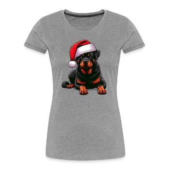Rottweiler The Santa Claus - Women's Premium Organic T-Shirt - heather grey - Front - Mia (176cm)