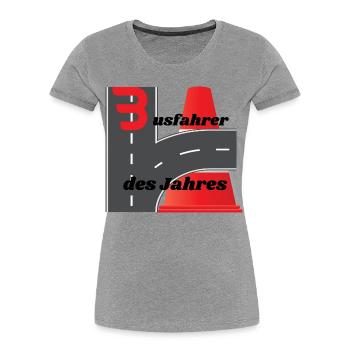 Busfahrer des Jahres - Frauen Premium Bio T-Shirt - Grau meliert - Vorne - Mia (176cm)