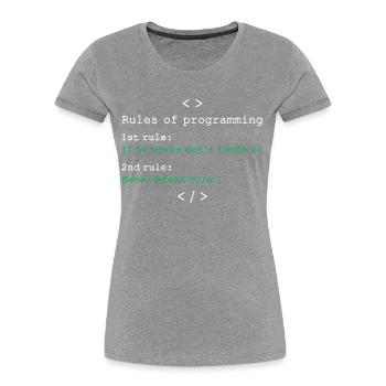Regeln der Programmierung - Frauen Premium Bio T-Shirt - Grau meliert - Vorne - Mia (176cm)