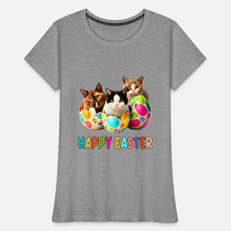 Kittens and Easter Eggs Parade Women's Premium Organic T-Shirt